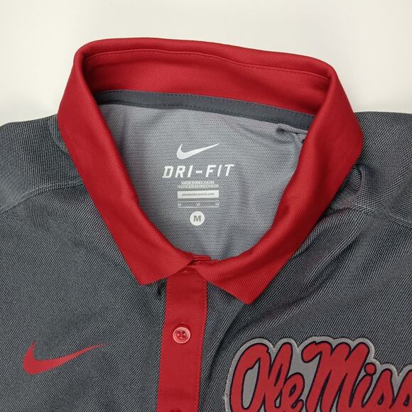Ole Miss Nike Dri Fit Men's Polo Golf Shirt Medium - Picture 4 of 6